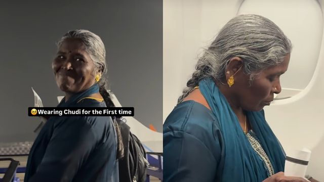 a man fulfilled his mother dream capturing the emotional experience of her first flight on camera