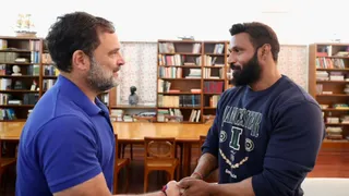 कांग्रेस सांसद राहुल गांधी ने दीपक कुमार से की मुलाकात।