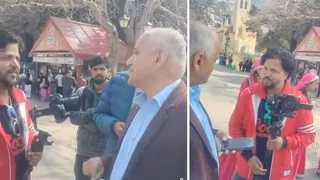 शिमला रिज मैदान पर शूटिंग रुकवाते मेयर सुरेंद्र चौहान।