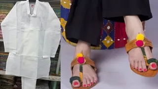 कोल्हापुरी चप्पल और कुर्ता-पैजामा की धूम