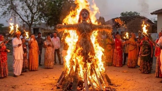 चतरा में होलिका दहन की अनोखी परंपरा, जलती हुई लकड़ी बताती है कैसा रहेगा साल
