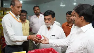 कृषि मंत्री राम कृपाल यादव ने बाजार प्रांगण का निरीक्षण किया