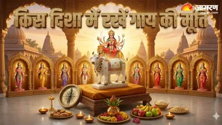 गाय की मूर्ति रखने की सही दिशा (Image Source: AI-Generated)
