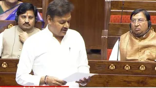 राज्यसभा में बोलते राज्यसभा सदस्य सुरेंद्र नागर। (सौ- कार्यकर्ता)
