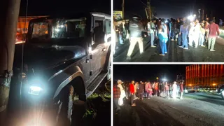 मंडावली गांव के पास कार ने घोड़ा बग्गी को टक्कर मार दी।