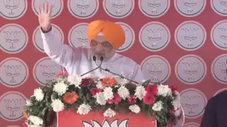 मोगा रैली में बोलते हुए गृ़ह मंत्री अमित शाह।