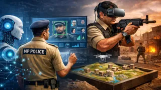 आधुनिक तकनीकों के इस्तेमाल से पुलिस प्रशिक्षण (एआई जनित इमेज)