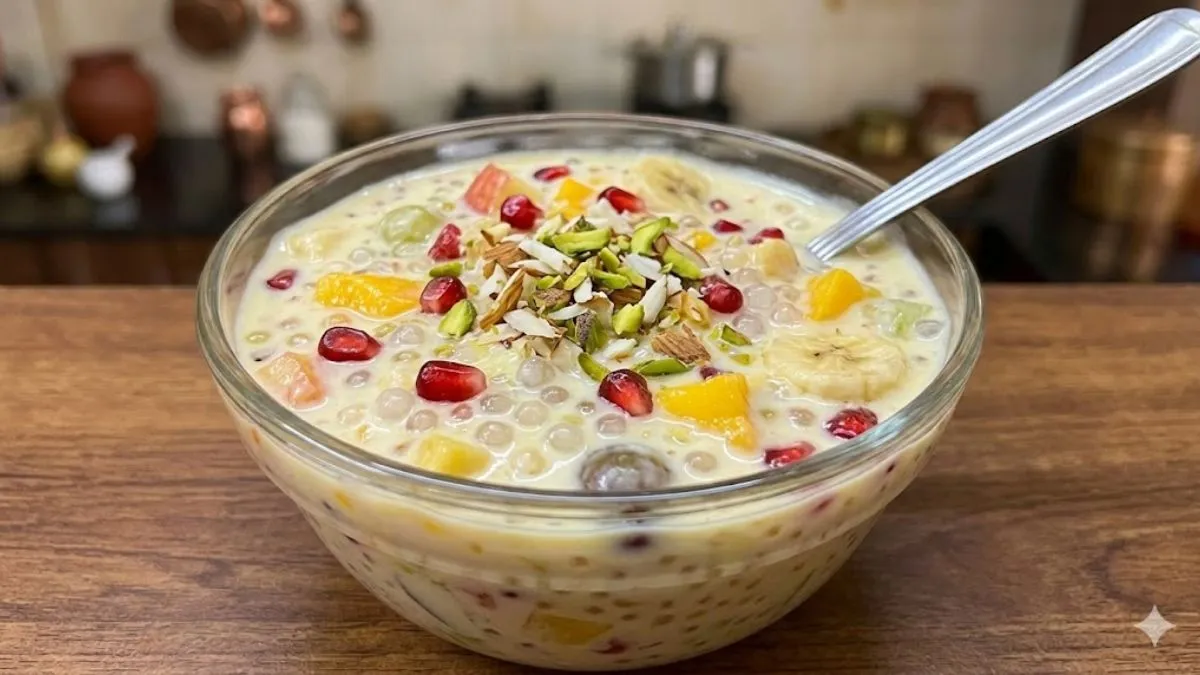 भूल जाएंगे मिठाइयां, जब नवरात्र व्रत में चखेंगे ये टेस्टी साबूदाना फ्रूट  कस्टर्ड; सिंपल है रेसिपी - forget traditional sweets try this creamy sabudana  fruit custard for ...