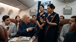 विमान में हाई कोर्ट के जज के साथ अभद्रता हुई। (तस्वीर AI द्वारा निर्मित की गई है।)