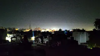 संभल में दुर्गंद के दौरान रात का नजारा। जागरण