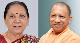 राज्यपाल आनंदीबेन पटेल व मुख्यमंत्री योगी आदित्यनाथ।