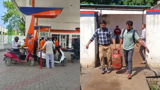 गाजियाबाद में पेट्रोल पंपों पर स्थिति सामान्य तो वहीं गैस के लिए उमड़ी भीड़। जागरण
