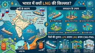 Explainer: LNG की भारत में किल्लत, कैसे की जा रही इसकी भरपाई; LPG से कितनी अलग है ये गैस; CNG-PNG कितनी अलग