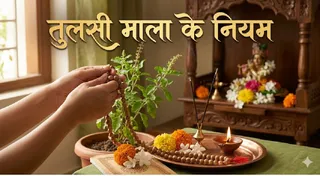 तुलसी माला धारण करने से मिलते हैं ये लाभ (Image Source: AI-Generated)
