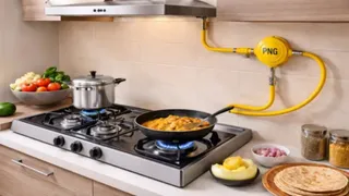 घर में पीएनजी कनेक्शन (AI Generated image)