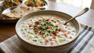 अब घर पर बनाएं रेस्टोरेंट जैसा क्रीमी मिक्स वेज रायता (Image Source: AI-Generated)
