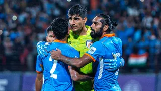 जीत का जश्न मनाते हुई भारतीय टीम (Pic Credit- India Football X)