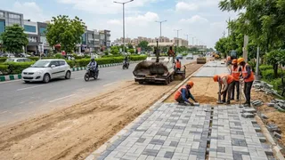 मानेसर नगर निगम 19 सड़कों के किनारे इंटरलॉकिंग टाइल लगाकर उन्हें धूल-मुक्त बनाएगा। इमेज एआई