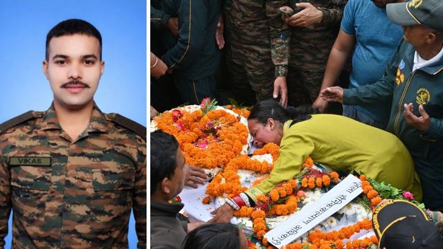 ताबूत से लिपटकर रोती रही पत्नी, पिथौरागढ़ में सैन्य सम्मान के साथ किया बलिदानी विकास का अंतिम संस्कार
