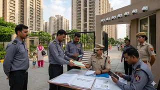 नोएडा की सोसायटियों में सुरक्षा ऑडिट करेगी पुलिस। फोटो: एआई जनरेटेड