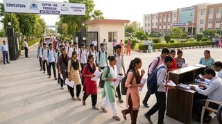 सुपर 100 के दूसरे चरण में पहुंचे नूंह के 32 छात्र। फोटो- एआई जनरेटेड