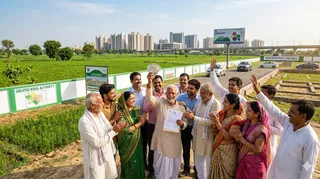 प्राधिकरण कर रहा किसानों का मुआवजा बढ़ाने की तैयारी। फोटो- एआई जनरेटेड