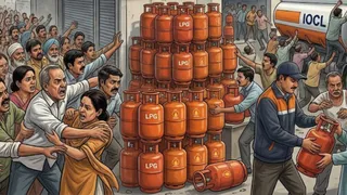 घबराहट में पेट्रोल, डीजल व एलपीजी न खरीदने की अपील। (AI Generated Image)