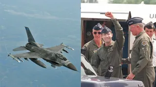 (F-16 फाइटर जेट और कैप्टन स्कॉट ओ'ग्रेडी , फोटो - सोशल मीडिया)