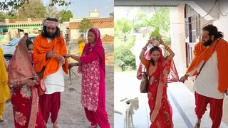 आईआईटी बाबा अभय सिंह अपनी पत्नी प्रीतिका के साथ। फोटो जागरण