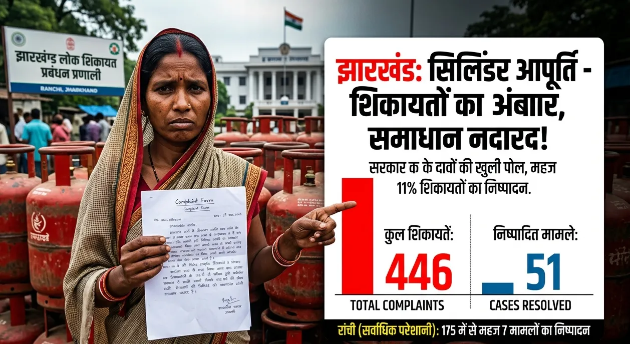 झारखंड में सिलिंडर आपूर्ति की बदहाल स्थिति, महज 11% शिकायतों का निराकरण; रांची सर्वाधिक