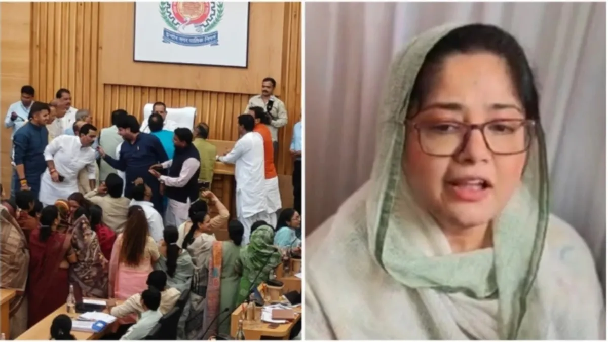 वंदे मातरम पर इंदौर नगर निगम की बैठक में बवाल: कांग्रेस पार्षद फौजिया शेख  का गाने से इंकार, सभापति ने किया निष्कासित - indore vande mataram row  congress ...