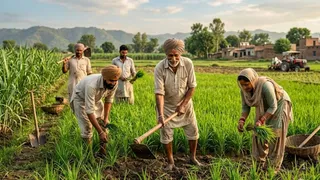 भारत सरकार की एग्रीस्टैक योजना के तहत कृषि व राजस्व विभाग किसान पहचान पत्र बना रहे हैं। इमेज एआई