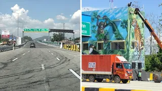दिल्ली देहरादून एक्सप्रेसवे के शुभारंभ से पूर्व चल रही तैयारियां।