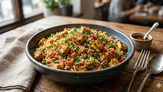 अब घर पर मिलेगा रेस्टोरेंट जैसा मजा, ट्राई करें Paneer Fried Rice की ये झटपट बनने वाली रेसिपी (Image Source: AI-Generated)