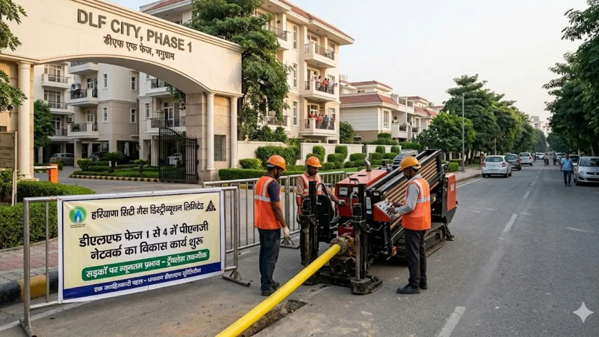 गुरुग्राम की DLF सिटी में अब पाइप्ड गैस की राह आसान, हजारों परिवार को मिलेगा सुरक्षित और सस्ता विकल्प