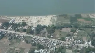 मुंगेर मरीन ड्राइव का हवाई सर्वे। फोटो जागरण