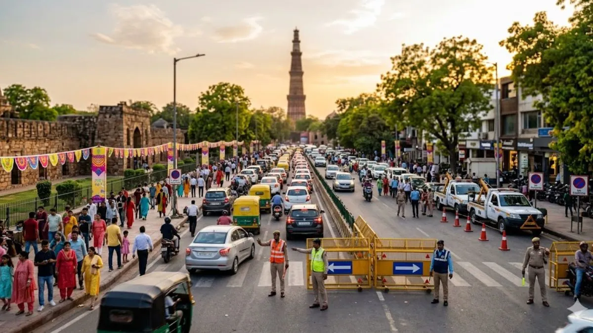 दिल्लीवाले ध्यान दें! कुतुब मीनार के पास आज रहेगा ट्रैफिक डायवर्जन, इन रूटों के लिए एडवाइजरी जारी