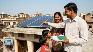 पीएम सूर्यघर योजना से बिजली बिल में मिलेगी बड़ी राहत, सोलर पैनल के लिए मिलेगा लोन (AI Generated Image)