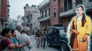 पति ने की हीना की हत्या फिर थाने में किया सरेंडर। फोटो- एआई जनरेटेड और हीना की फाइल फोटो