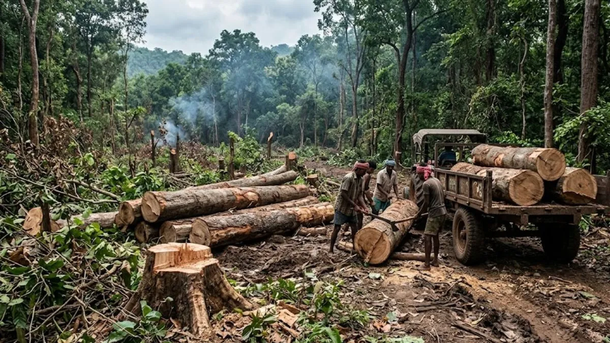 ओडिशा के जंगलों पर लकड़ी माफिया का साया, दो साल में 466 गिरफ्तार; फिर भी बेखौफ तस्कर