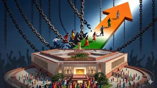 लोकसभा में महिला प्रतिनिधित्व पर फिर छिड़ी बहस। (AI Generated Image)