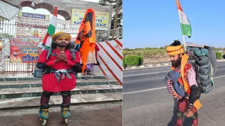 अरेराज के सोमेश्वर धाम से यात्रा का शुभारंभ करता इंद्रजीत: सौजन्य:स्वयं