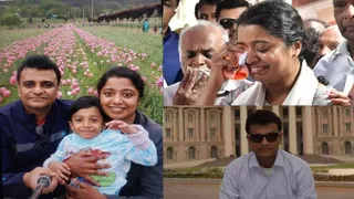 डॉ. सुजाता, उनके बेटे और उनके पति भरत भूषण की फाइल फोटो। (सोर्स - सोशल मीडिया)