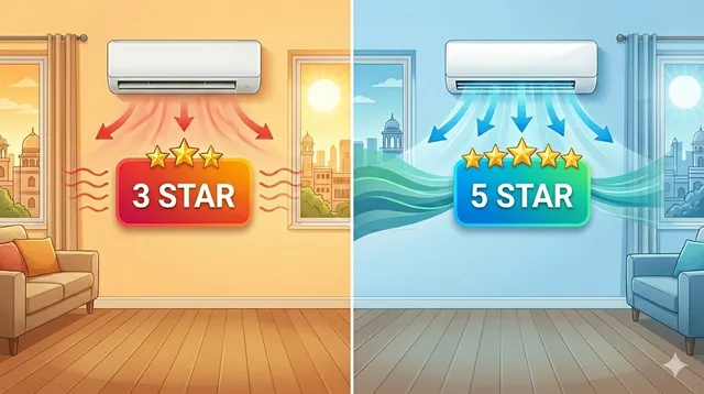 बिजली बिल की टेंशन होगी खत्म! जानिए 3-स्टार और 5-स्टार में से कौन सा रहेगा आपके लिए बेस्ट