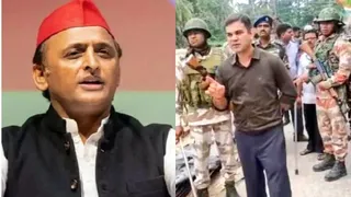 सपा अध्यक्ष अखिलेश यादव, आईपीएस अजय पाल शर्मा।