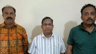 तीनों गिरफ्तार आरोपित। (जागरण)