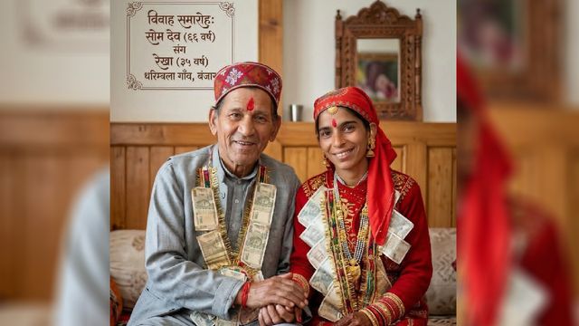66 साल का बुजुर्ग और 35 साल की दुल्हन, हिमाचल के कुल्लू में बेटी की उम्र के युवती से व्यक्ति ने रचाई शादी
