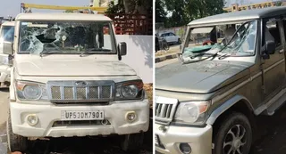 बारातियों के वाहनों में की गई तोड़फोड़। जागरण