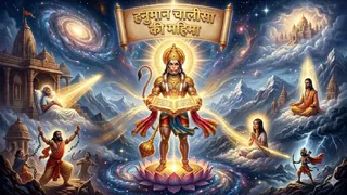 विज्ञान या चमत्कार? हनुमान चालीसा की चौपाइयों में छिपा है ब्रह्मांड की ऊर्जा का रहस्य। Ai Generated Image