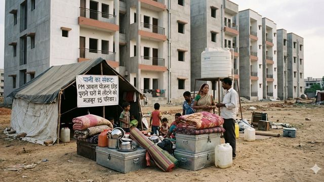 बोकारों में PM आवास योजना के तहत मिले मकानों में पानी का संकट, पुराने आशियाने में लौटे 15 परिवार
